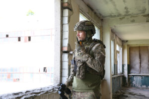 Image of soldier with radio